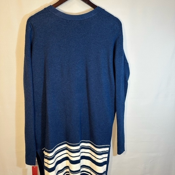 Merona Womens Size XL Stripe Open Front Knit Long Sleeve Sweater Cardigan Boho - Picture 3 of 8